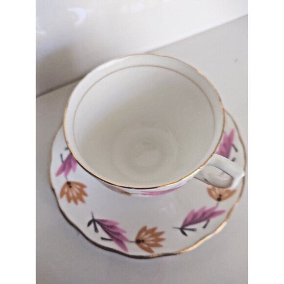 Vintage Colclough Bone China Tea Cup & Saucer England Art Deco Footed 1960's - Picture 5 of 10